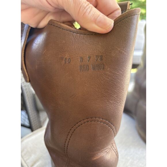 Red Wing 1155 Pecos Leather Work Boots Heritage Nailseat Soft Toe Sz 10 Western - Picture 10 of 15